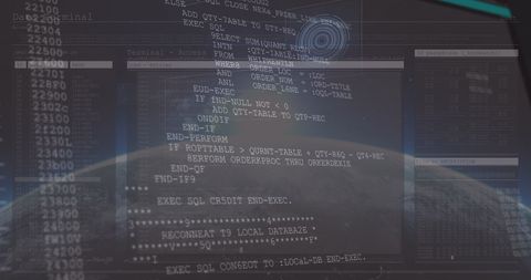 Complex Code Display with Cybersecurity Focus Over Earth Background - Download Free Stock Images Pikwizard.com