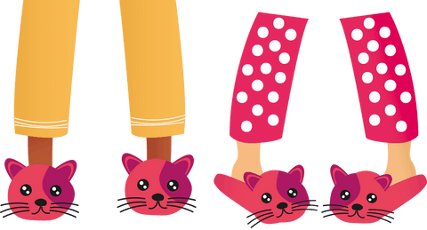 transparent pyjama cartoon illustration with cat slippers - Download Free Stock Videos Pikwizard.com
