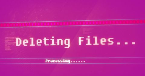 Data Processing Screen with Deleting Files Message - Download Free Stock Images Pikwizard.com