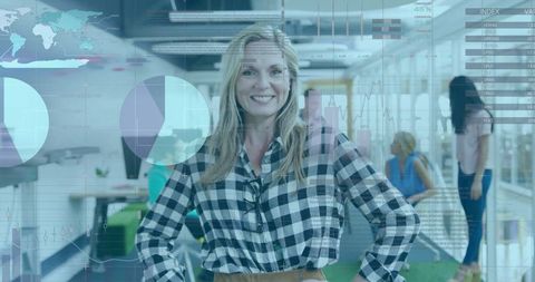 Confident Businesswoman Leading Data-Driven Workplace Culture