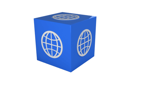 Blue Cube With Globe Pacific Icons on Transparent Background - Download Free Stock Videos Pikwizard.com