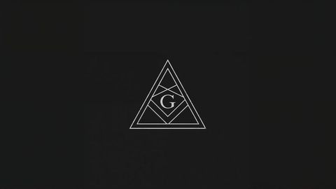 Minimalist geometric triangle logo with central letter g