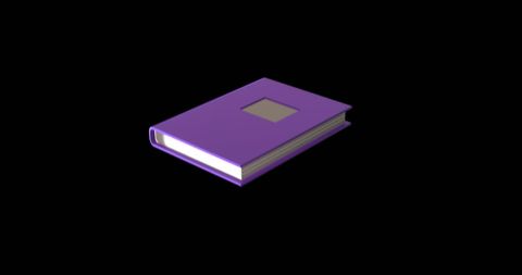 Purple hardbound book on black background emphasizing knowledge