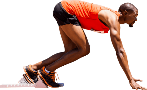 transparent athletic sprinter launching from starting blocks - Download Free Stock Videos Pikwizard.com