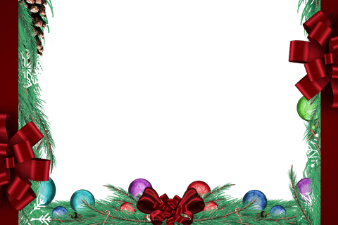 transparent festive border with ribbon and ornaments - Download Free Stock Videos Pikwizard.com