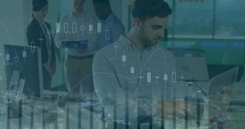 Financial Data Processing with Focused Business Team - Download Free Stock Images Pikwizard.com