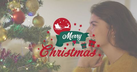 Joyful Christmas Celebration With Decorated Tree