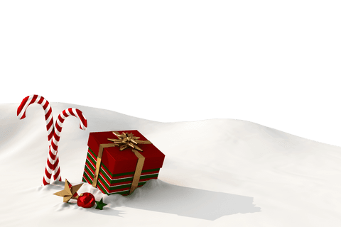 transparent christmas elements: gifts and candy canes in snow - Download Free Stock Videos Pikwizard.com