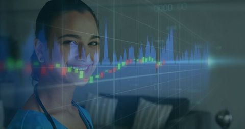 Nurse Analyzing Financial Trends in Modern Healthcare Environment