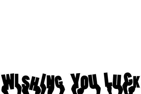 Wishing You Luck Text with Hands on Transparent Background