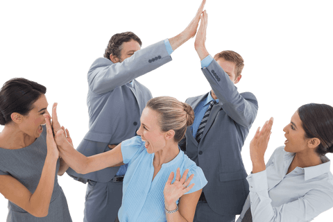 Excited Team Cheering with Transparent Background - Download Free Stock Videos Pikwizard.com
