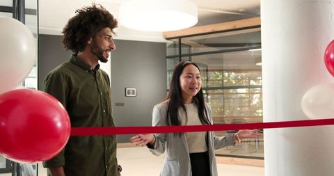 Business Colleagues Celebrating New Office Opening