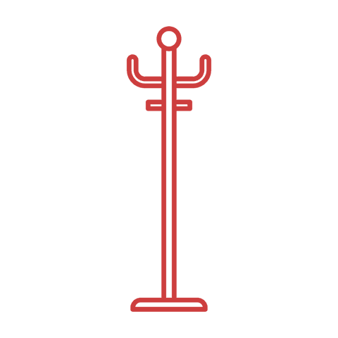Minimalistic Red Coat Stand on Transparent Background - Download Free Stock Videos Pikwizard.com