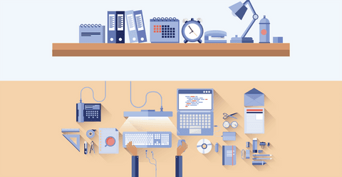 Transparent Office Desk Layout with Computer and Stationery - Download Free Stock Videos Pikwizard.com