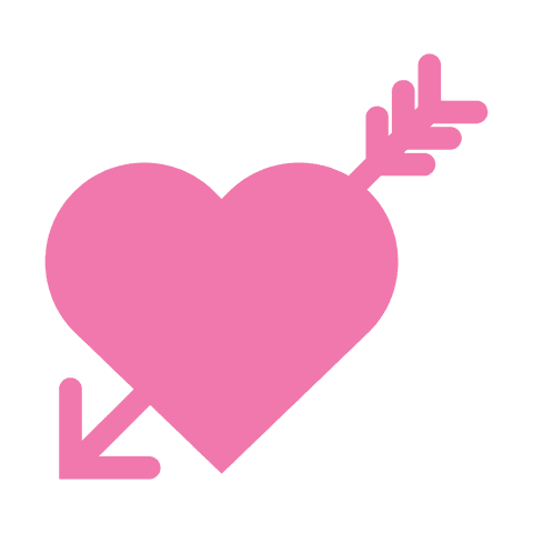 Pink Heart with Arrow on Transparent Background for Valentine's Day - Download Free Stock Videos Pikwizard.com