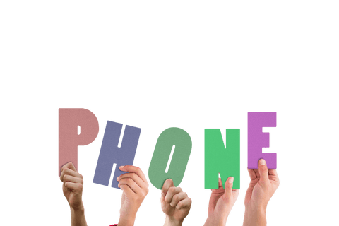 Diverse Hands Holding Letters 'PHONE' Transparent Background - Download Free Stock Videos Pikwizard.com