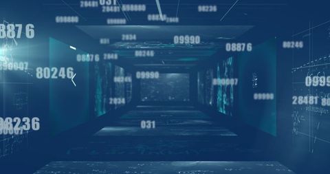 Abstract Digital Interface with Floating Numbers and Data Visualization - Download Free Stock Images Pikwizard.com
