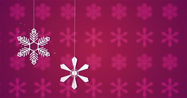 White Snowflakes on Pink Background for Christmas and Festive Decorations - Download Free Stock Images Pikwizard.com