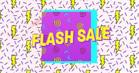 Vibrant Flash Sale Announcement with Retro Lightning Design - Download Free Stock Images Pikwizard.com