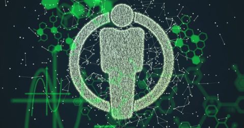 Digital Person Icon with Data Network Background - Download Free Stock Images Pikwizard.com