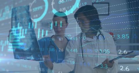 Doctors Analyzing X-Ray Film for Accurate Diagnosis with Technology