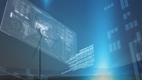 Futuristic Wind Turbine with Data Interface Technology