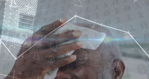 Business Growth Technology Concept with Binary and Graph Overlay