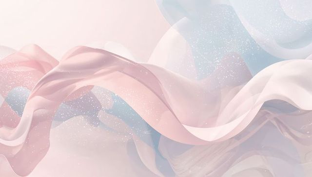 Ethereal Pastel Ribbons Flowing with Sparkle and Sheen Soft Gradient Abstract Background