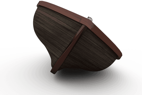 Transparent Wooden Boat Illustration for Summer and Vacation Concepts