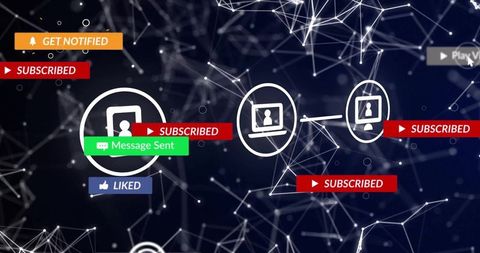 Digital network interface with social media notifications