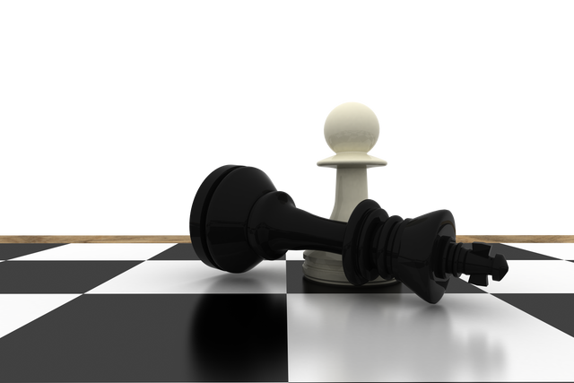 Transparent Victory in Chess with White Pawn Holding Ground - Download Free Stock Videos Pikwizard.com