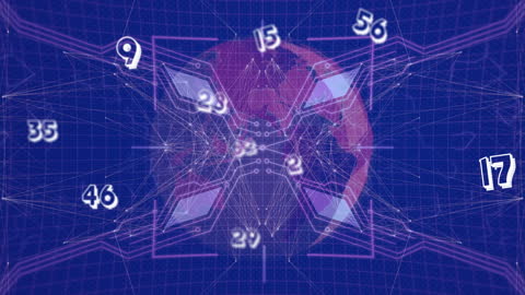 Digital Data Hyperlink Display Overlaying Earth Abstract