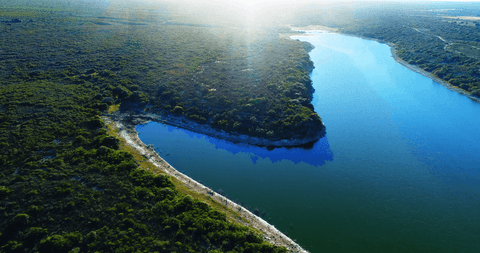 transparent river winding through verdant landscape on bright day - Download Free Stock Videos Pikwizard.com