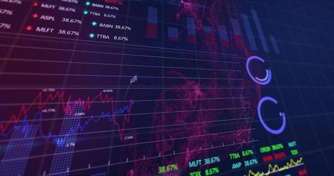 Digital Data Processing with Graphical Interfaces on Blue Background - Download Free Stock Images Pikwizard.com