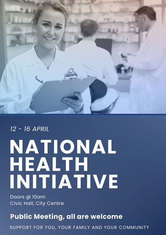 smiling healthcare professional promoting public health event - Download Free Stock Templates Pikwizard.com