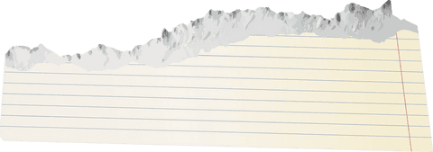 Torn lined notebook paper on transparent background