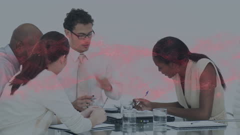 Business Team Analyzing Global Data Visualization Meeting