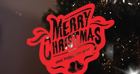 Festive Merry Christmas Greeting with Christmas Tree