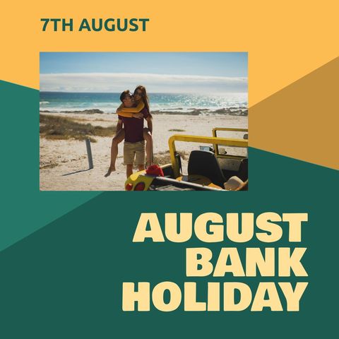 Couple Enjoying August Bank Holiday Beach Adventure