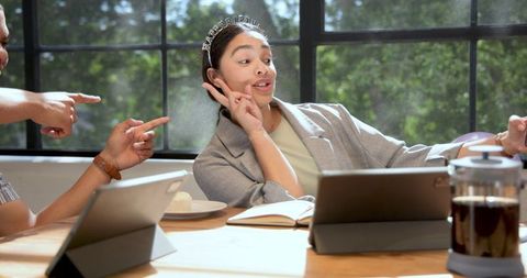 Diverse Colleagues Taking Selfie at Festive Office Party