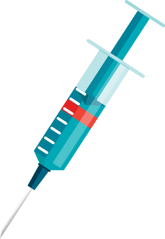 Transparent syringe with needle vector illustration