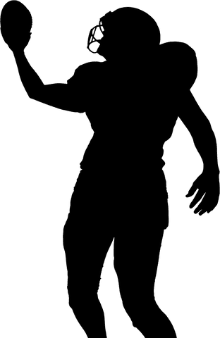 Quarterback throwing football preparation with transparent background