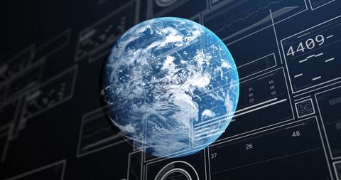 Planet Earth with Digital Data Overlay Concept - Download Free Stock Images Pikwizard.com