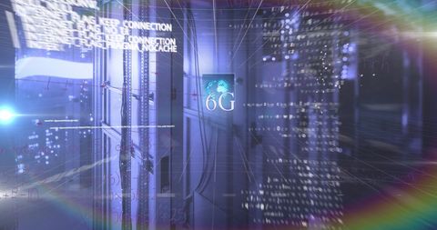 6G Concept with Data Processing in Abstract Server Room Environment - Download Free Stock Images Pikwizard.com