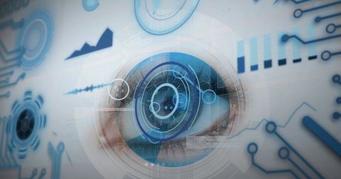 Digital eye scanning technology with data overlay