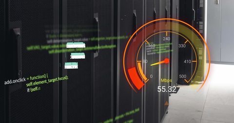 High-Speed Data Transmission in Modern Server Room - Download Free Stock Images Pikwizard.com