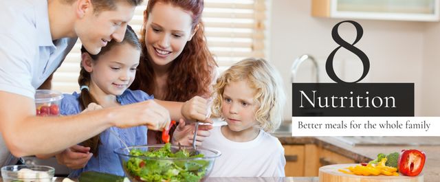 Happy Family Cooking Together Enjoying Healthy Meal Preparation - Download Free Stock Templates Pikwizard.com