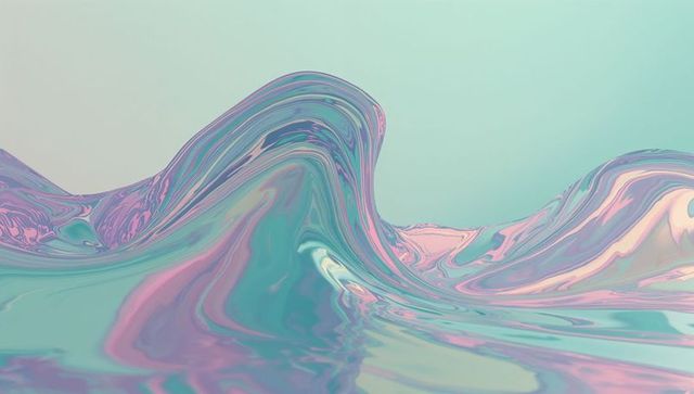 Futuristic Wave-like Digital Art in Pastel Hues