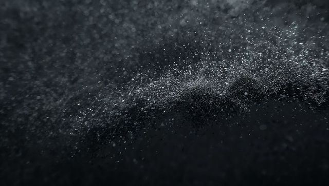 Abstract representation of dust particles in dark atmosphere