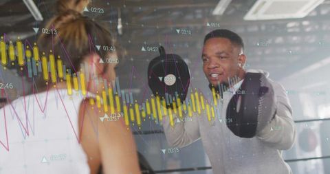 Mixed reality workout merging boxing training with financial data